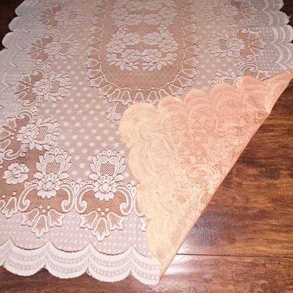 Vintage Reversible Lace tablecloth 57”x38” - Picture 3 of 3
